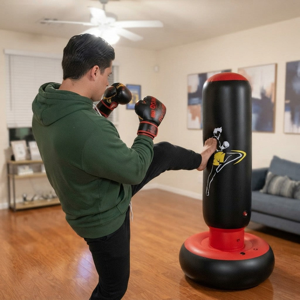 Inflatable Kids Punching Bag with Gloves